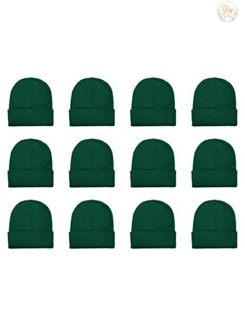 12-Pack Unisex Knit Cuffed Beanies Warm Winter Hats